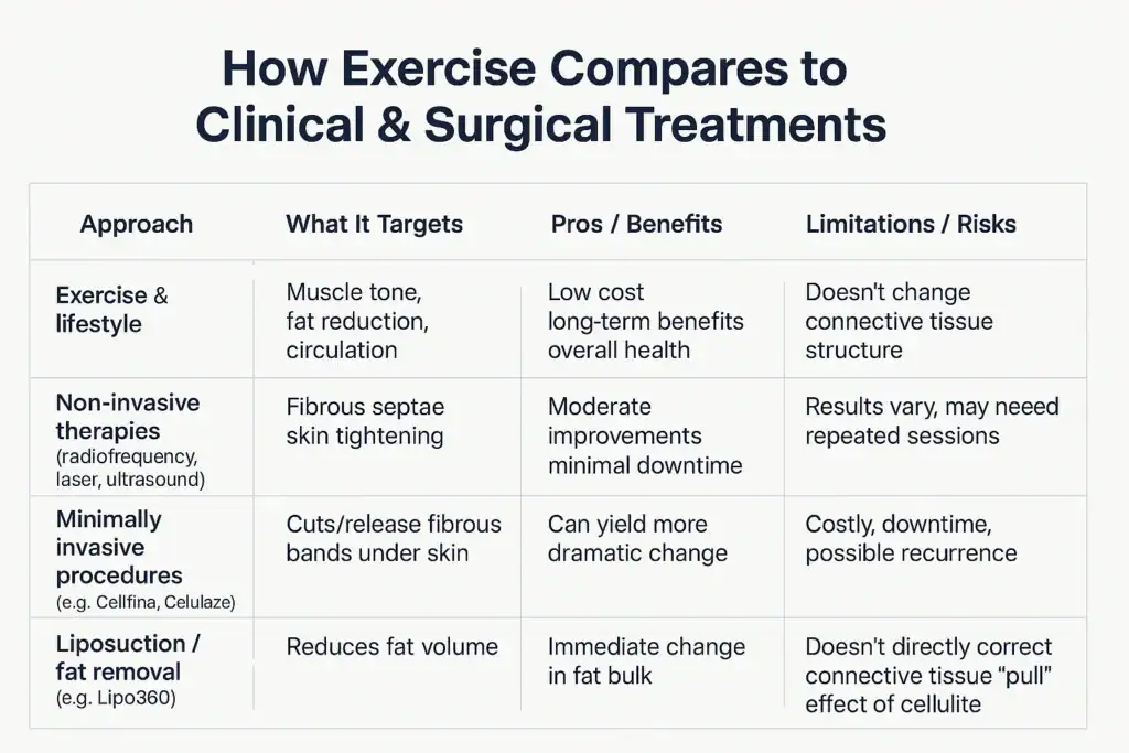 Sculpting Your Bum: Can Toning Exercises Really Reduce Cellulite? 2 How exercise compares to treatments from Lipo 360 Harefield