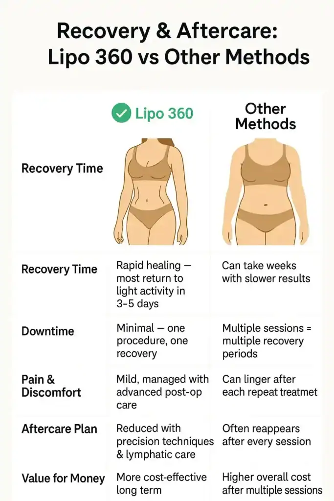 Recovery and Aftercare for Fat-Dissolving Surgery 2 Table to show fat dissolving injection aftercare Harefield