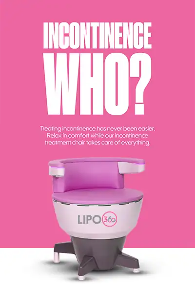 LIPO360 EMS Chair Can Help with Urinary Incontinence 2 Image of a urinary incontinence treatment seat Harefield